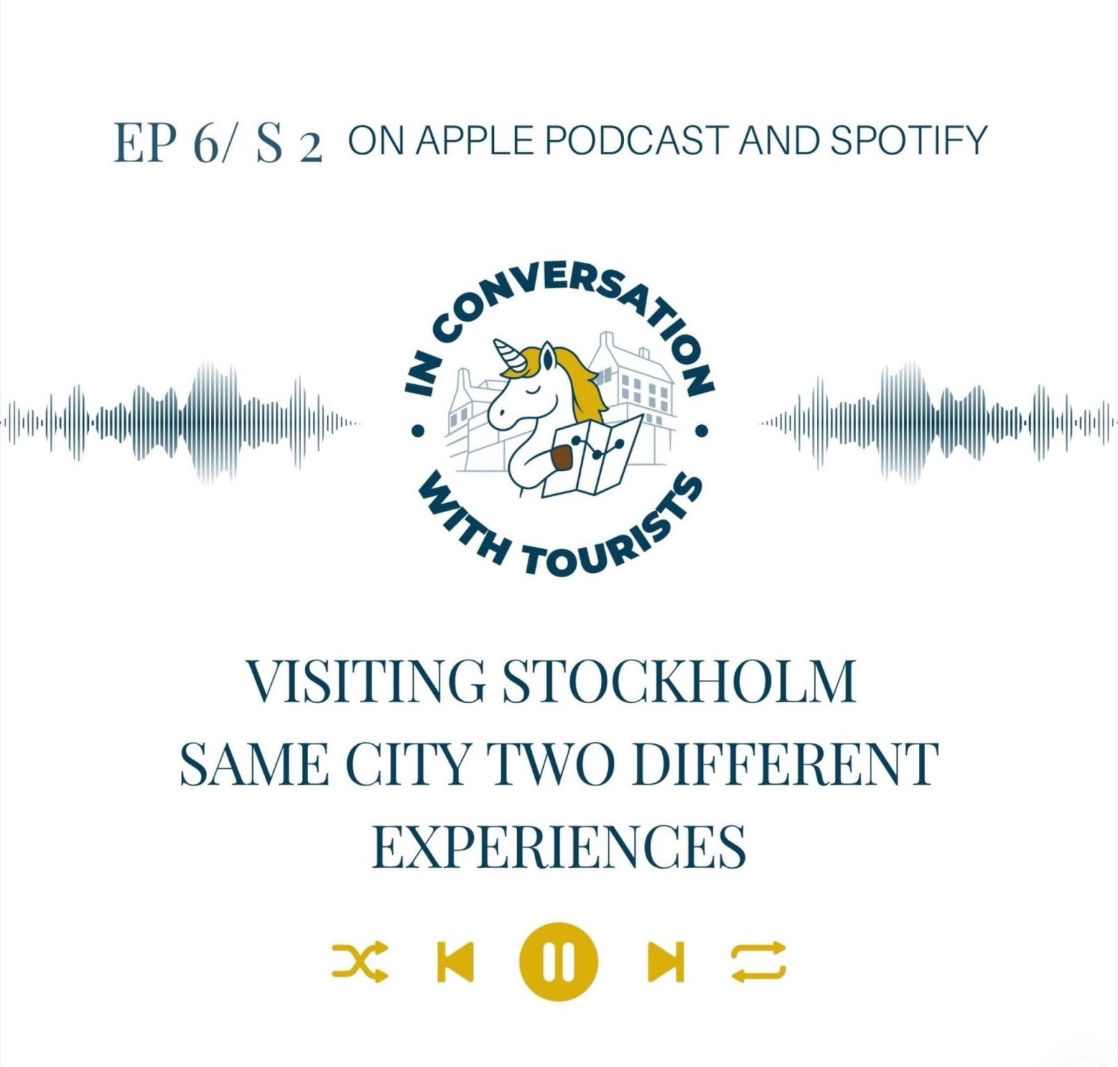 A Cover photo for a podcast: "In Conversation With Tourists: Visiting Stockholm Same City Two Different Appearances"